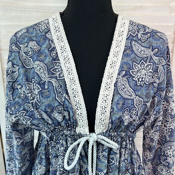 Free People Anissa Eyelete Boho Bed Jacket XS - Picture 3 of 12